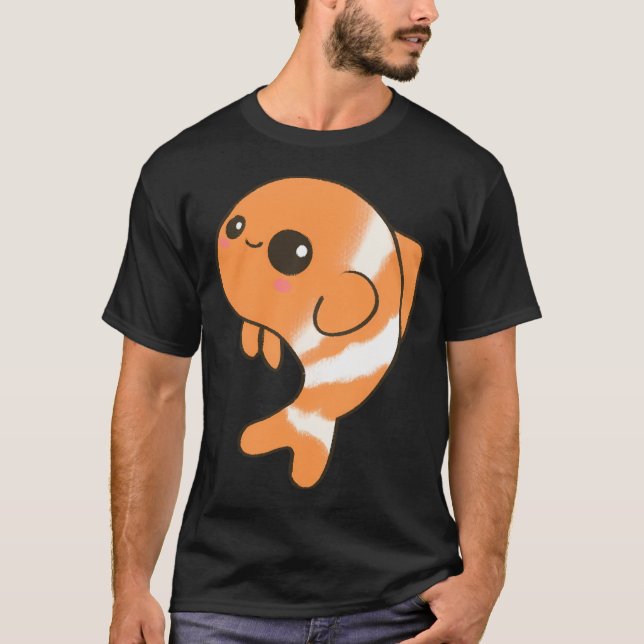Bedårande fisk seriefigur handritad t shirt (Framsida)