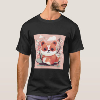Bedårande fix med vår röda panda och körsbärsblom t shirt