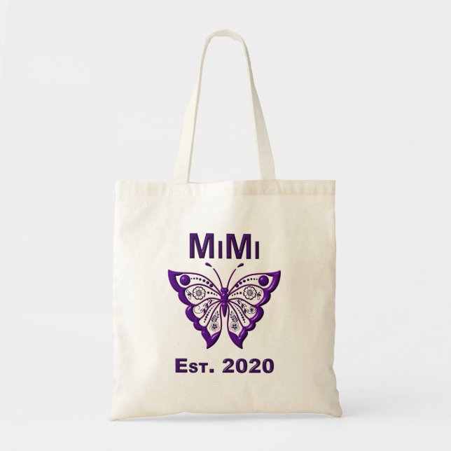 Bedårande fjäril Mimi “Est 2020” Tygkasse (Framsidan)