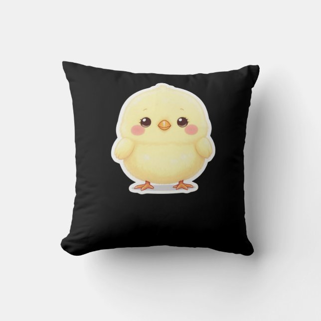 Bedårande Fluffig Chibi Kyckling Kudde (Framsida)