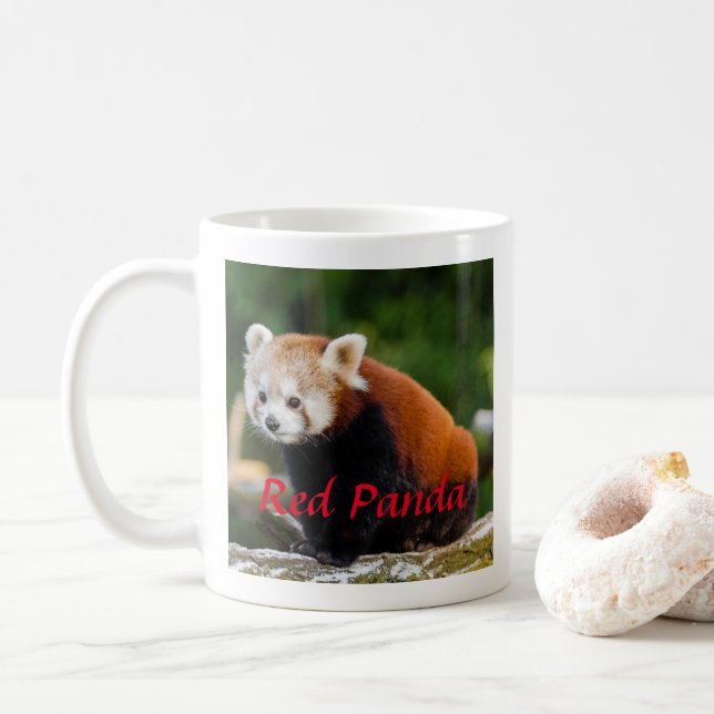 Bedårande foton på röd panda kaffemugg (Med munk)