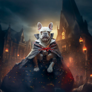Bedårande franska bulldogpuppar Halloween Poster