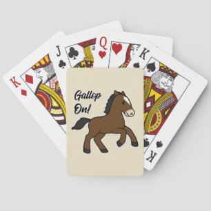 Bedårande Galopp På! Glad Fölunge Kawaii Häst Desi Casinokort