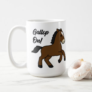 Bedårande Galopp På! Lycklig Föl Kawaii Häst Desig Kaffemugg