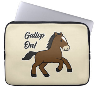 Bedårande Galopp På! Lycklig Föl Kawaii Häst Desig Laptop Fodral