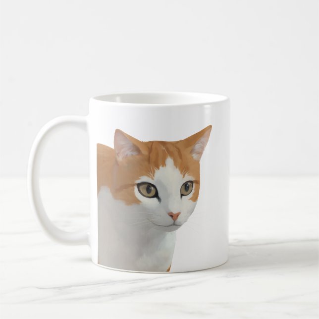 Bedårande Ginger Katt Konst Kaffemugg (Vänster)