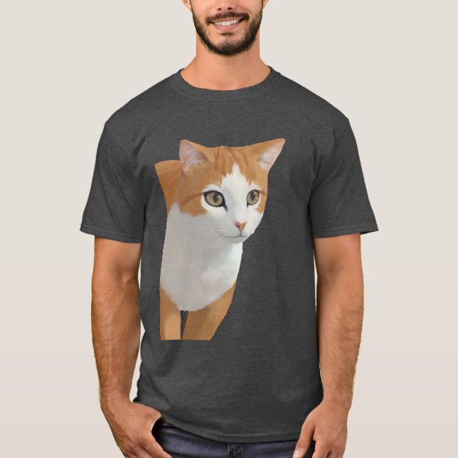 Bedårande Ginger Katt Konst T Shirt (Framsida)
