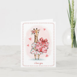 Bedårande Giraff Flicka Helgkort
