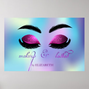 Bedårande glitter falska ögonfransar, holografiska poster