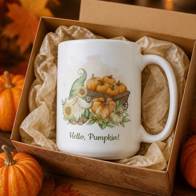 Bedårande Gnome Hej Pumpa  Kaffemugg (Skapare uppladdad)