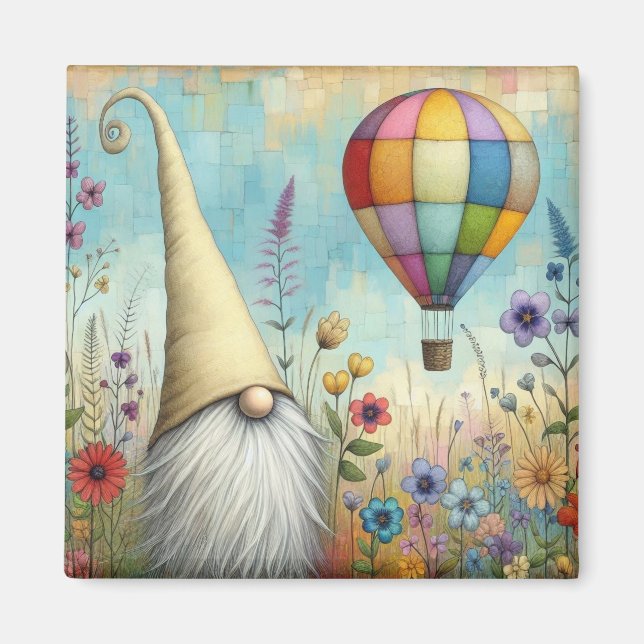 Bedårande Gnome Kylskåpsmagnet-Fyrkantig Magnet (Framsidan)