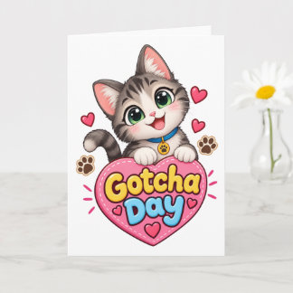 Bedårande Gotcha Day Katt Kort