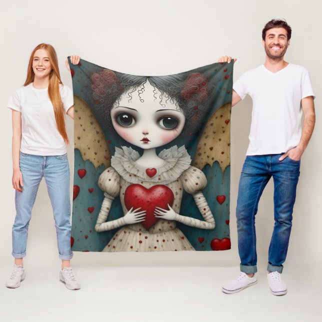 Bedårande gotisk valentine-docka fleecefilt (På plats)