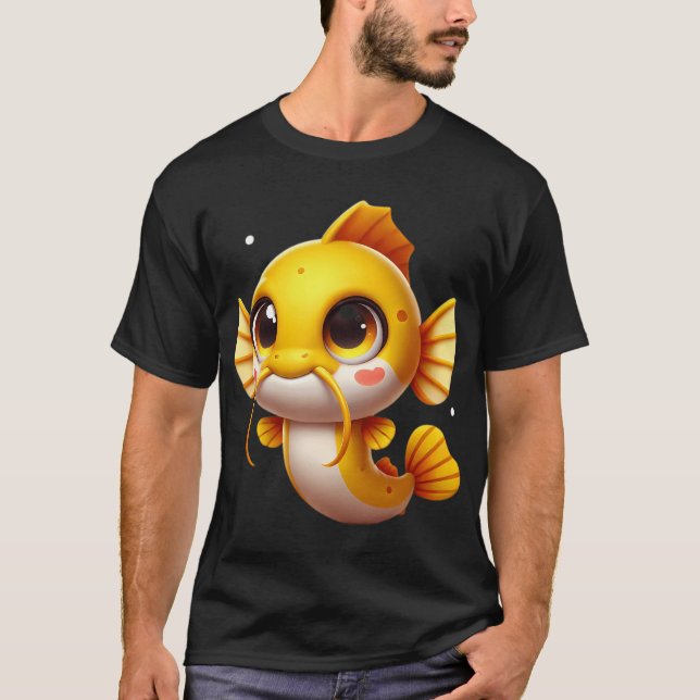Bedårande gul dvärgmalar Catfish T Shirt (Framsida)