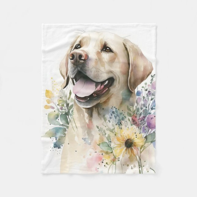 Bedårande gul labrador valp fleecefilt (Framsidan)