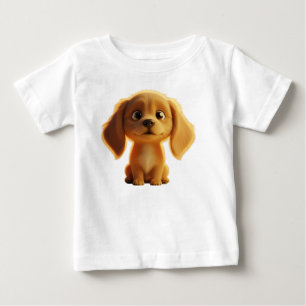 Bedårande guldpuppy 3D-illustration T Shirt