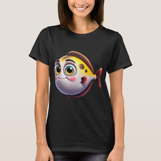 Bedårande hälleflundra fisk t shirt (Framsida)