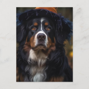 Bedårande Halloween Berner Sennenhund Vykort