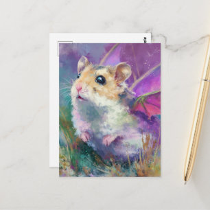 Bedårande Hamster Drak Vykort