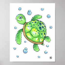 Bedårande havssköldpadda poster