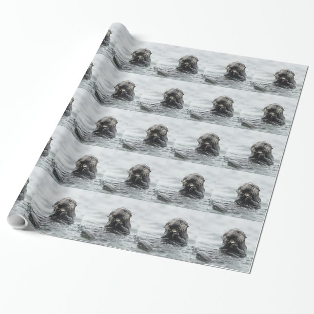 Bedårande havsutter presentpapper (Utrullad)
