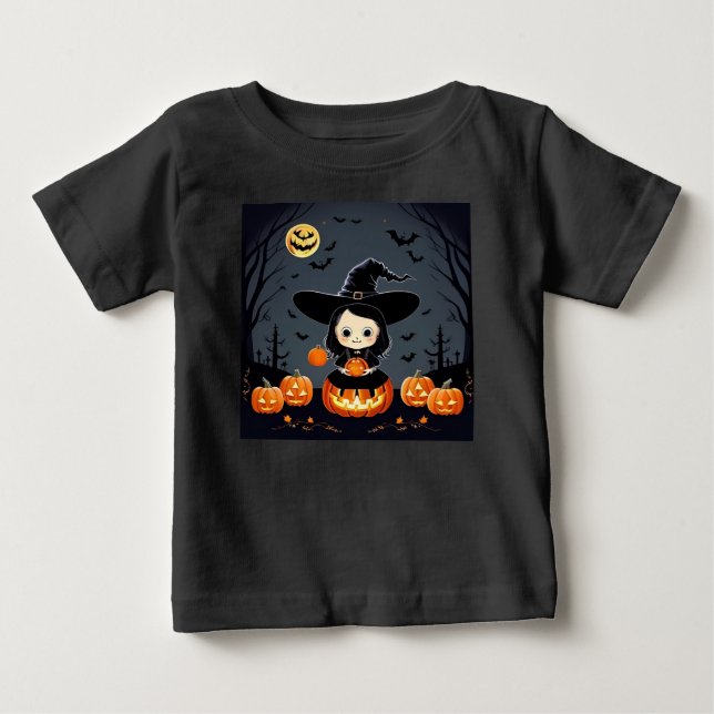 Bedårande häxa och pumpor t shirt (Framsida)