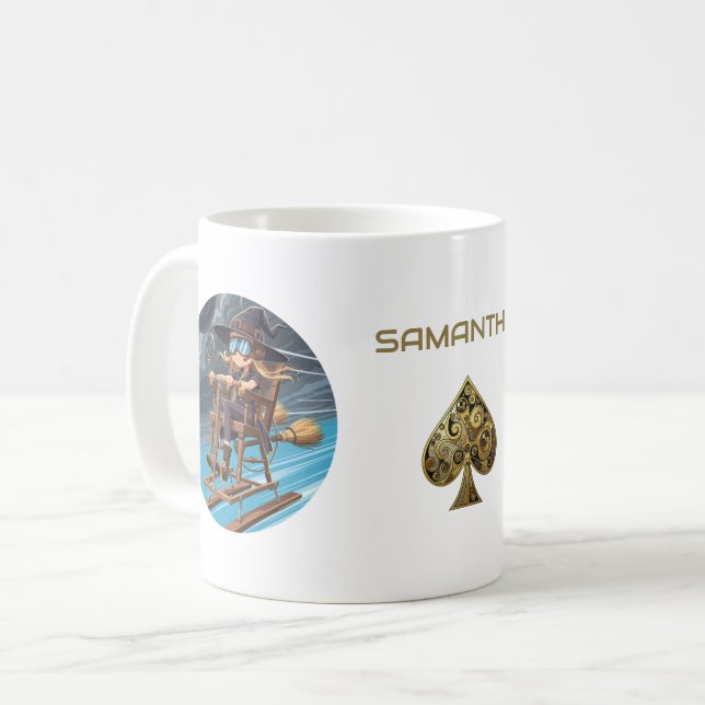 Bedårande häxpilot kaffemugg (Framsida vänster)