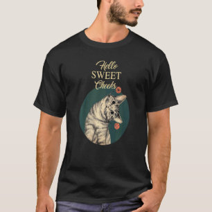 Bedårande Hej Söt Randig Katt Tabby Kattunge Säge T Shirt