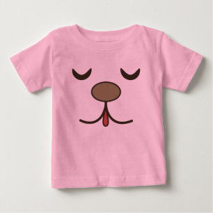 Bedårande hund ansikte rosa t shirt