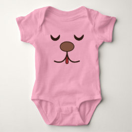 Bedårande hund ansikte rosa t shirt