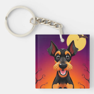 Bedårande hund i Halloween-scen