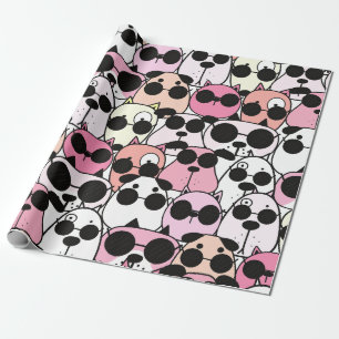 Bedårande Hundtematisk Mönsterdesign Presentpapper
