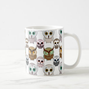Bedårande Illustrerade Ugglor Mönster Kaffemugg