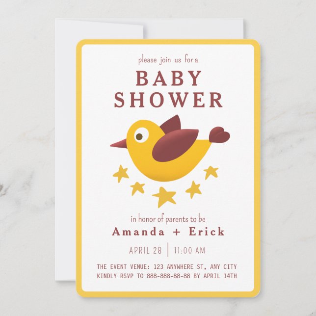 Bedårande inbjudan till baby shower (Framsida)