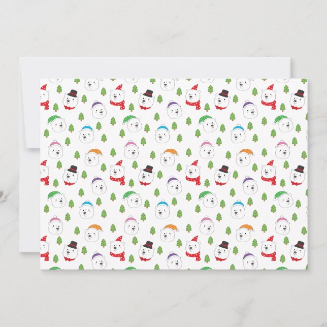 Bedårande isbjörns huvud jul julkort (Framsida)