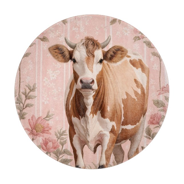 Bedårande Jersey Ko Rosa Blommig (Framsidan)