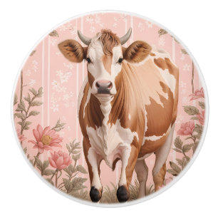 Bedårande Jersey Ko Rosa Blommig Knopp