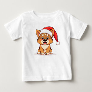 Bedårande jul tecknad hund t shirt