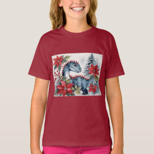 Bedårande julbaby dinosaurie & julstjärnor t shirt