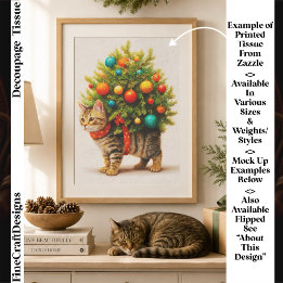 Bedårande julgran katt/kitten FN8L decoupage