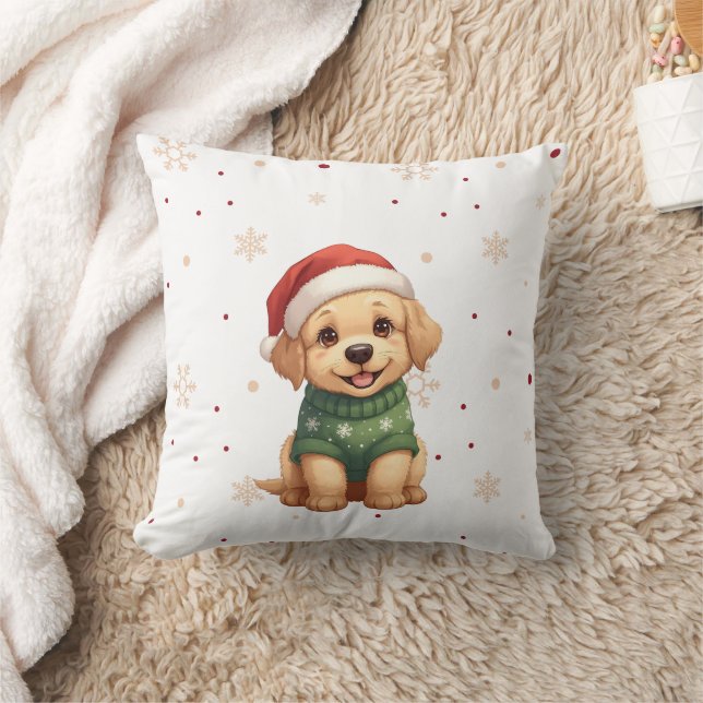 Bedårande julhund - Festiv valp jul Kudde (Filt)