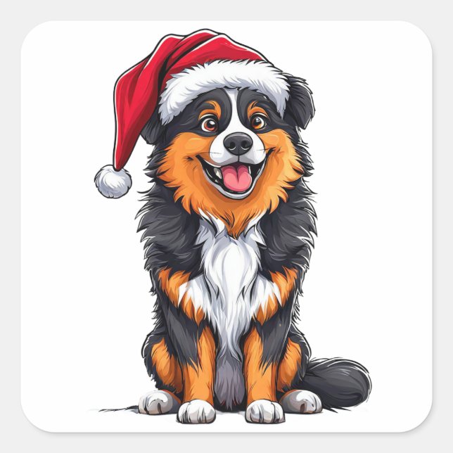 Bedårande julhund fyrkantigt klistermärke (Framsida)