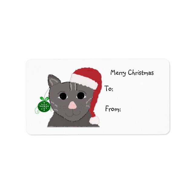 Bedårande julkatt adressetikett (Framsidan)