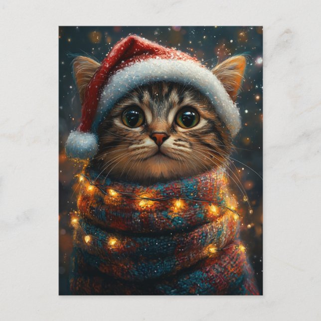 Bedårande julkatt vykort (Framsida)