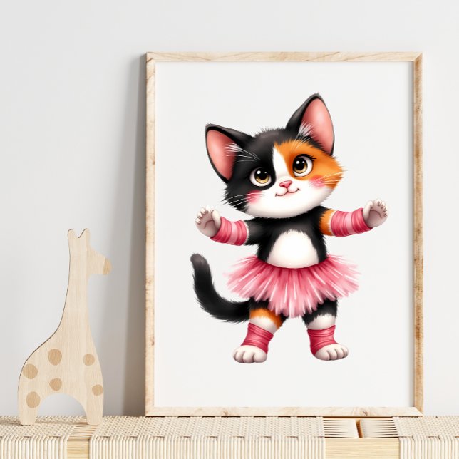 Bedårande Kalico-Kittens Ballerina i Rosa Tutu  Poster (Skapare uppladdad)