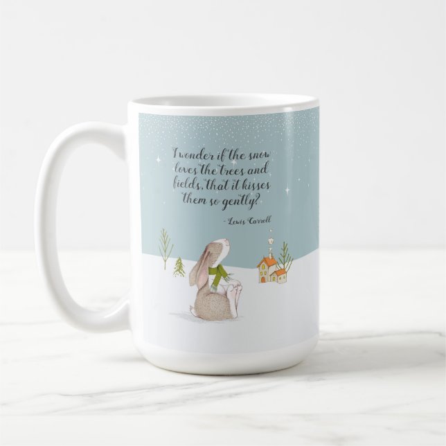 Bedårande kanin vinter kaffemugg (Vänster)