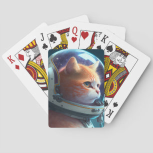 Bedårande Katt Astronaut Casinokort