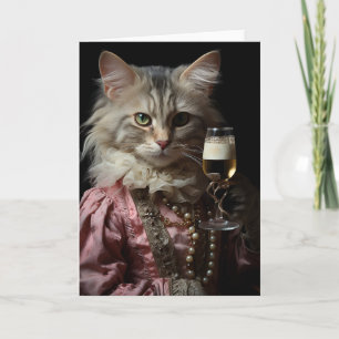 Bedårande katt håller en glas kort