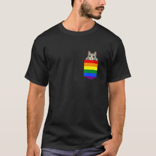 Bedårande katt i fickan HBTQ gay stolt T Shirt
