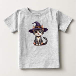 Bedårande katt i häxhatt t shirt